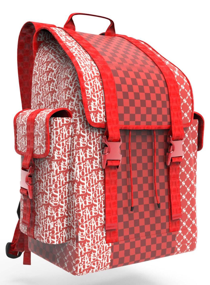 SPRAYGROUND 'Tri Split Red Monte Carlo' Backpack (Red) 910B4513NSZ99000