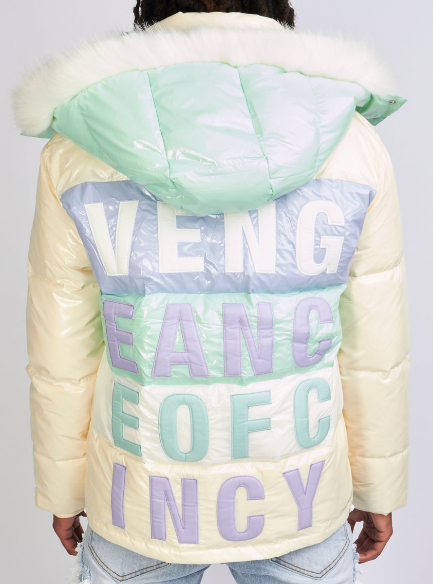 Vengeance78 Puffer Jacket Multi Pastel & Cream
