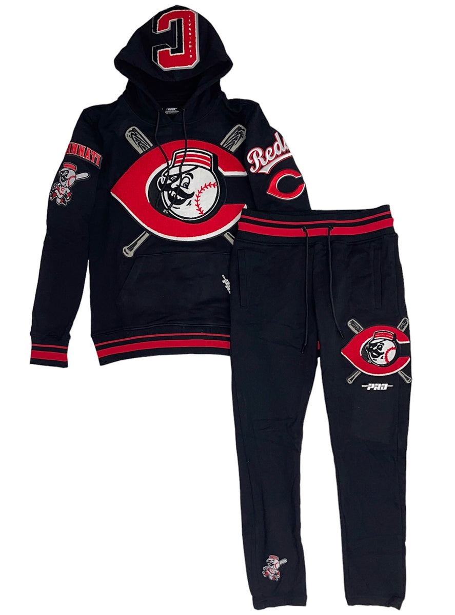 Pro Standard Cincinnati Reds Mash Up Logo Men Hoodie Black