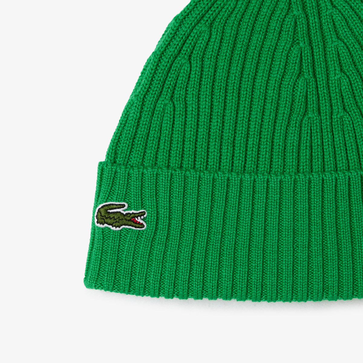 Lacoste Hat - Unisex Ribbed Wool Beanie - Green - RB0001 – Vengeance78