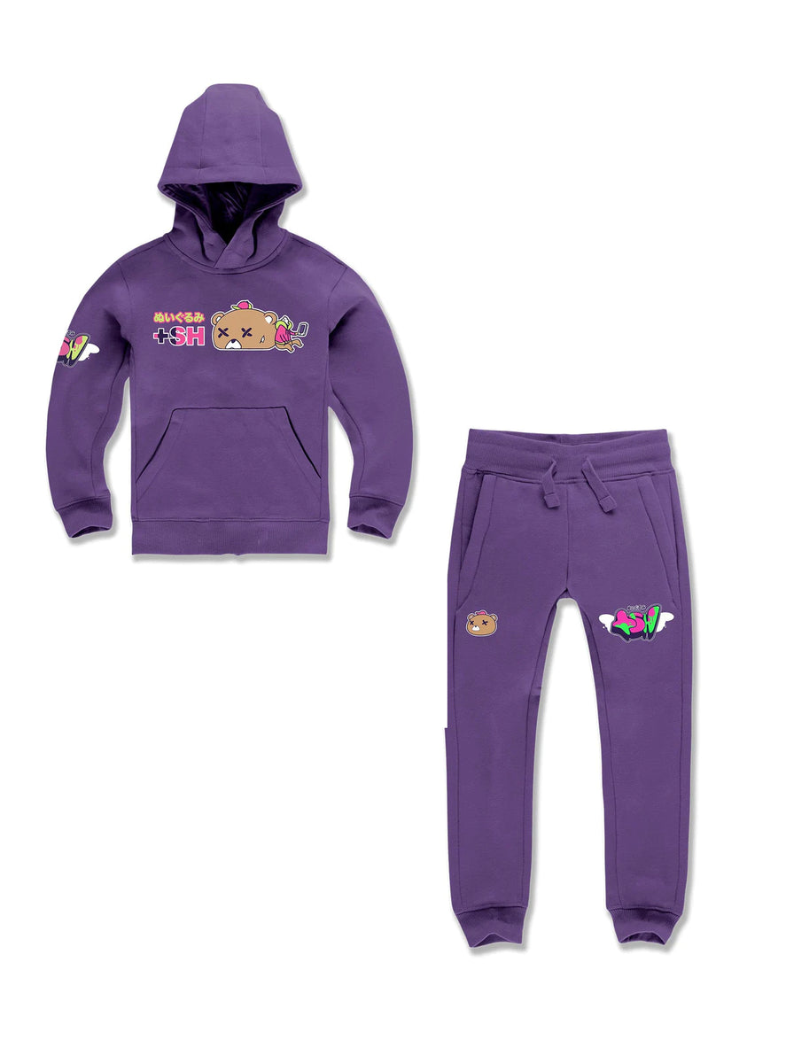 Purple jordan sweatsuit discount