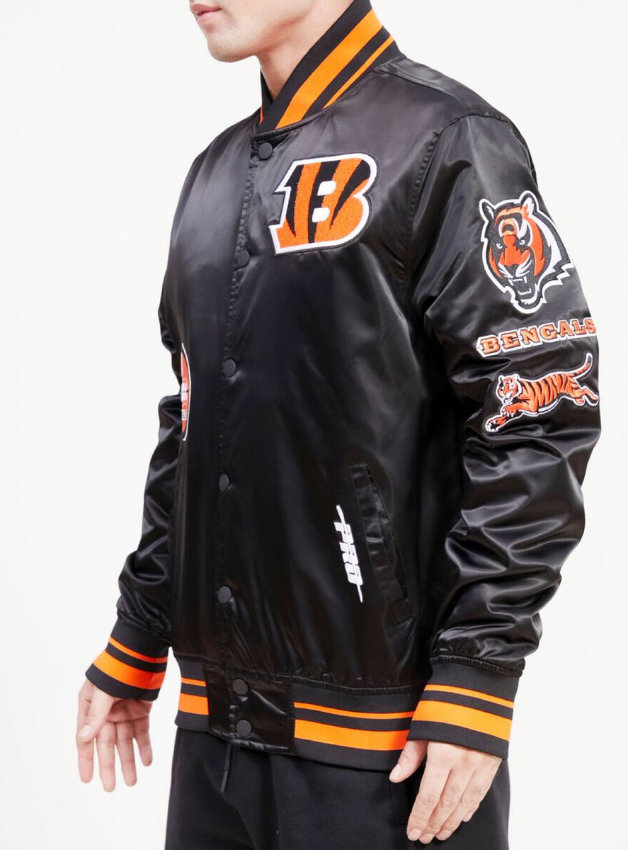 Pro Standard Cincinnati Bengals Classic Logo Varsity Jacket- Black / Orange