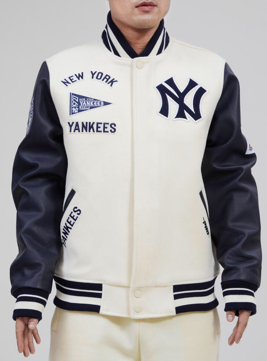 NEW YORK YANKEES OLD ENGLISH WOOL VARSITY JACKET (HEATHER GREY/WHITE) – Pro  Standard