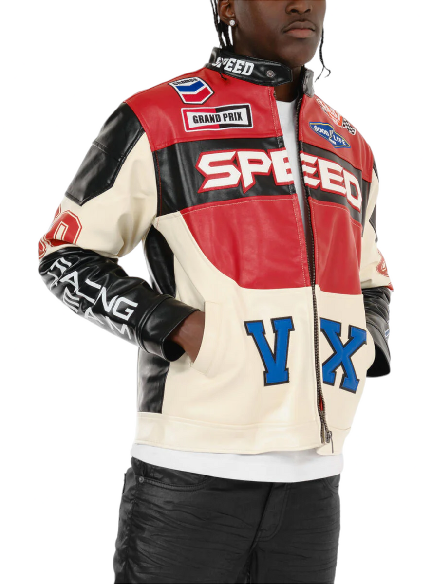 Copper Rivet Jacket PU Racing Black 336505BKYYE6 Vengeance78