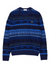 Lacoste Sweater - Unisex Fair Isle Alpaca and Wool Blend - Blue White - AH5663