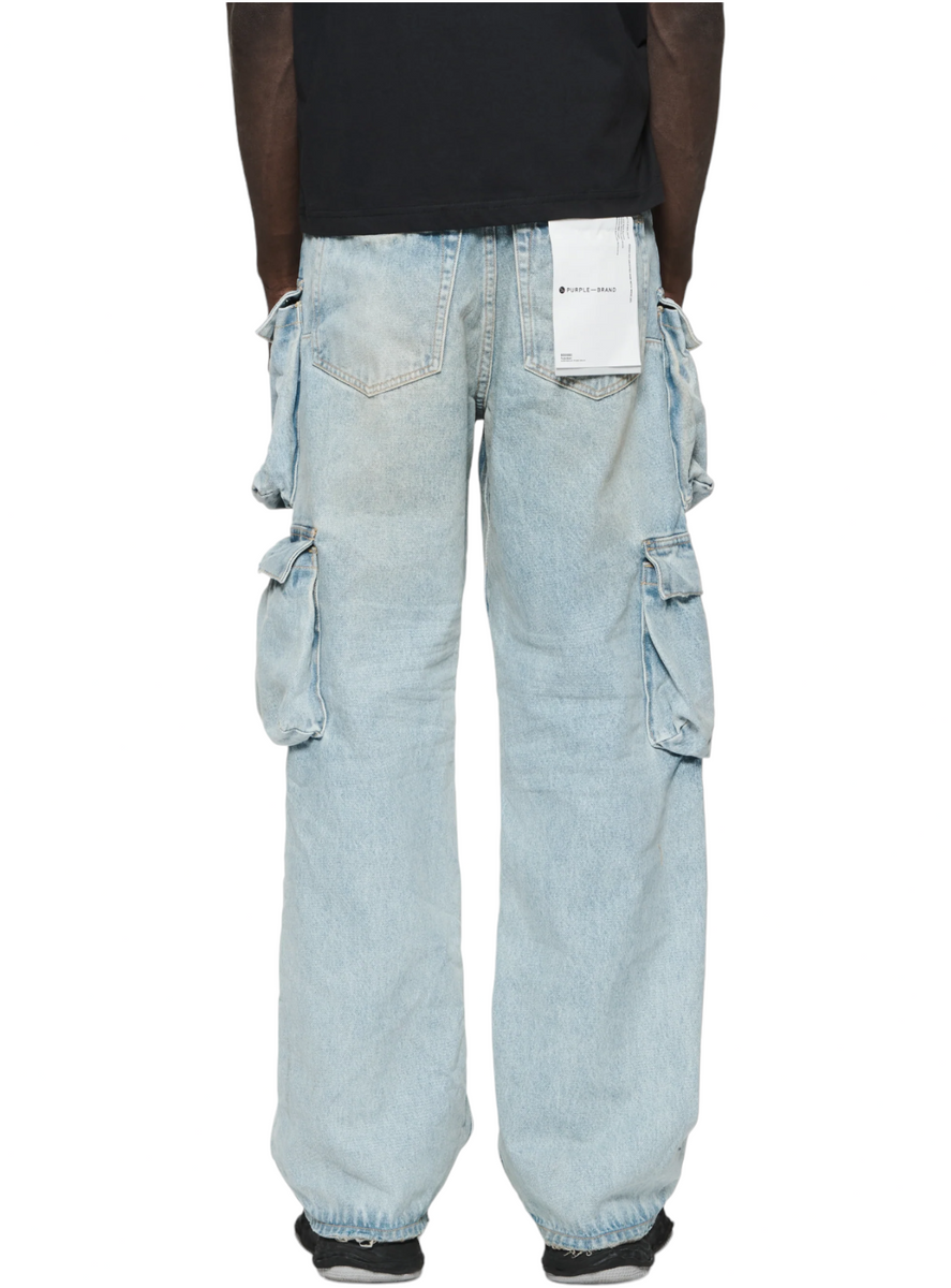 Purple-Brand Jeans - Relaxed Double Cargo - Light Indigo - P018 Purple-Brand Jeans - Relaxed Double Cargo - Light Indigo - P018