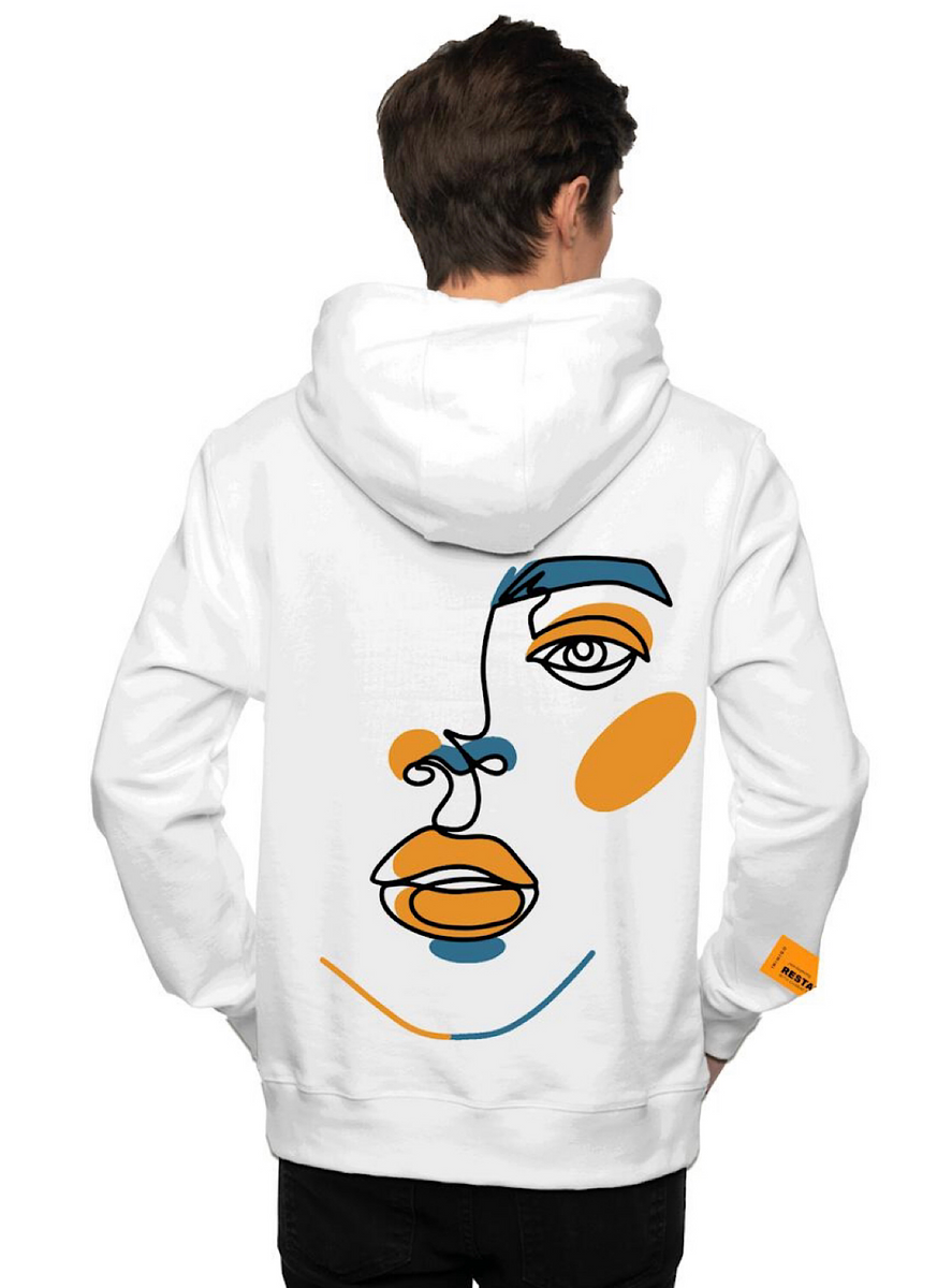 Inimigo Hoodie Line Art Face White ILS8109 Vengeance78