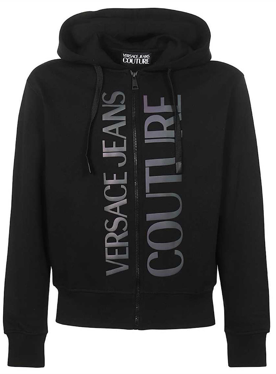 Versace Hoodie - Zip Logo Petrol - Black - 73GAIT24
