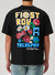 First Row T-Shirt - Flower Embo - Black - FRT2012