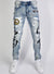 LNL Jeans - Chain Stitch - Mid Blue and Black - LLCHSE1025253