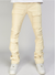 Majestik Leather Pants - PU Pocket Stacked - Vanilla Cream - DL2351