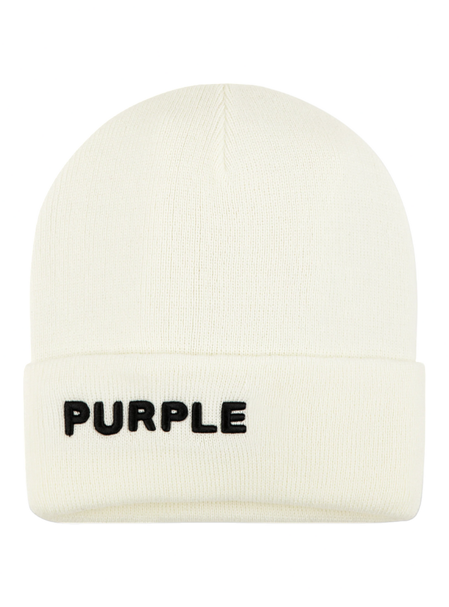 Purple-Brand Beanie - Acrylic - White - A6003 – Vengeance78