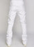 Politics Jeans - Rip & Repair Distressed Stacked Zip Flare - Ramsey - White - 554