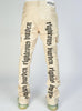 Politics Jeans - Harris - Alligator Leather Stacked Flare with Embroidery - Cream And Black - 564