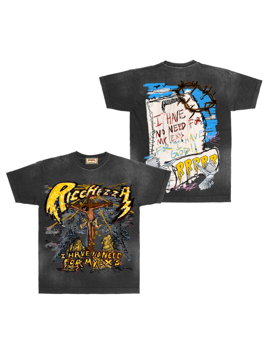 Ricchezza T-Shirt - No Need For Exes - Grey Wash - SP24-002 – Vengeance78