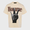 Homme+Femme T-Shirt - Twisted Fingers Tee - Cream with Brown - ATONCE2311