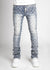 Guapi Jeans - Aqua Blue Embellished Denim - Blue