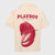 Homme+Femme T-Shirt - Playboy Button Up - Cream And Red - HFPB202407