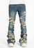 Guapi Jeans - French Rose Knit Patches Denim - Light Blue