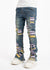 Guapi Jeans - French Rose Knit Patches Denim - Light Blue