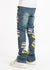 Guapi Jeans - French Rose Knit Patches Denim - Light Blue