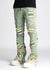 Guapi Jeans - Slime Green Knit Patches Denim - Green