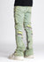 Guapi Jeans - Slime Green Knit Patches Denim - Green