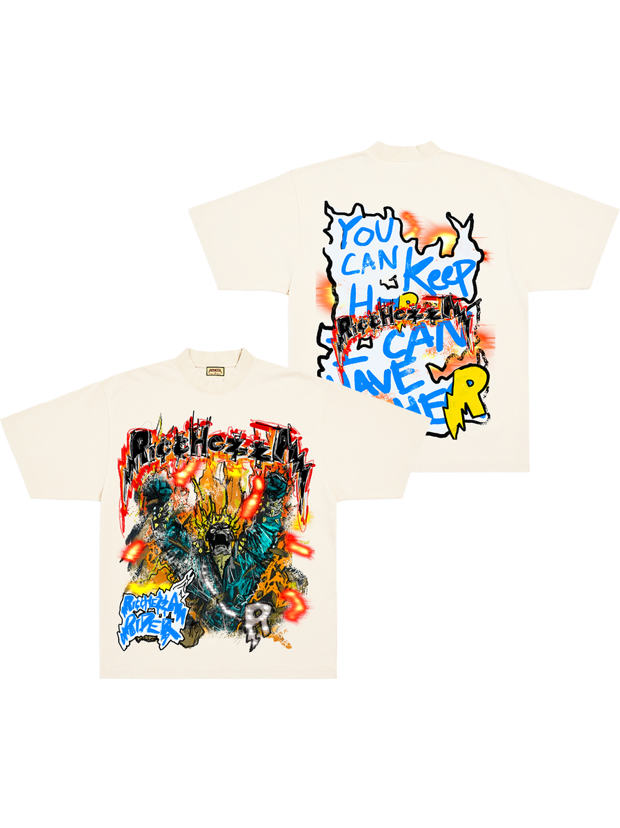 Ricchezza T-Shirt - Ricch Rider - Cream - FA24-004 – Vengeance78