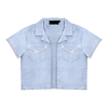 Prestige Shirt - Rhinestone Top - Sky Blue