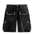 Prestige Shorts - Deerskin Rhinestone Shorts - Black