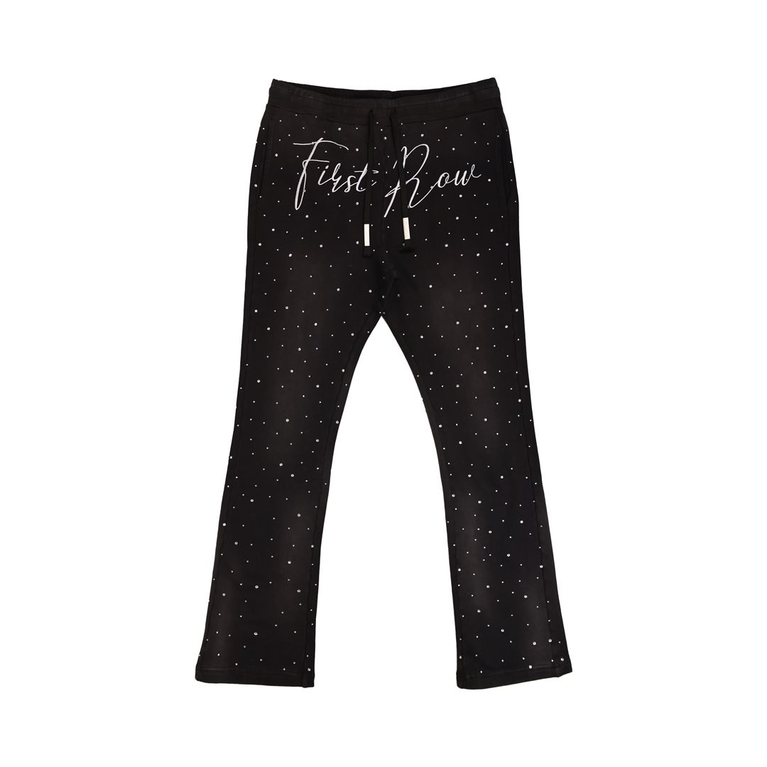 First Row Sweatpants - Allover Rhine Stone Stacked - Black - FRB2200 ...