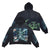 Rare Peace Hoodie -  Washed F. Terry Cut off w/ Rhinestone - Black - RK5036