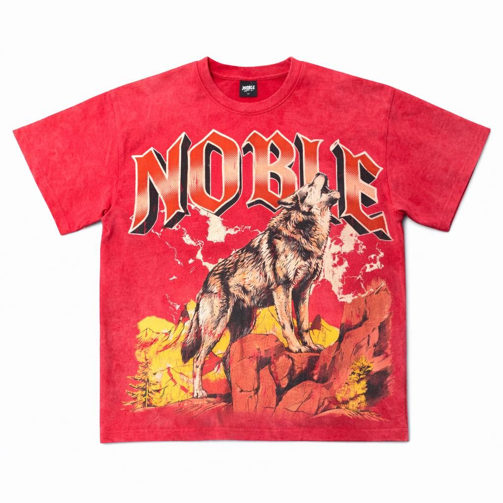 Noble T-Shirt - Wolf Red Premium Washed Tee - NB-8813 – Vengeance78
