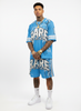 Rare Peace Short Set - Mesh Jersey W/ Rhinestones Detail - Carolina Blue - RT/RS6070