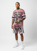 Rare Peace Short Set - Mesh Jersey W/ Rhinestones Detail - Dust Rose - RT/RS6072