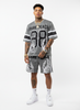 Rare Peace Short Set - Mesh Jersey W/ Rhinestones Detail - Grey - RT/RS6072