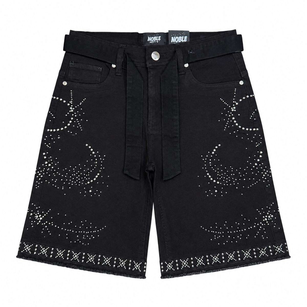 Noble Shorts - Spiral Studs Premium Kids Denim Shorts - NB-7713