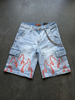 Elite Shorts - Winners Embellished Denim - Ice Wash - 19484