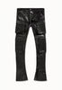 See You in Paradise Jeans - Skinny Stacked Eden Cargo Pants - Black - JRFP2346
