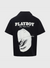 Homme+Femme T-Shirt - Playboy Button Up - Black - HFPB202407-3