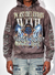 First Row Hoodie - Wake Up And Be Fierce Skull Spirit - Coffee Wash - FRF2480A