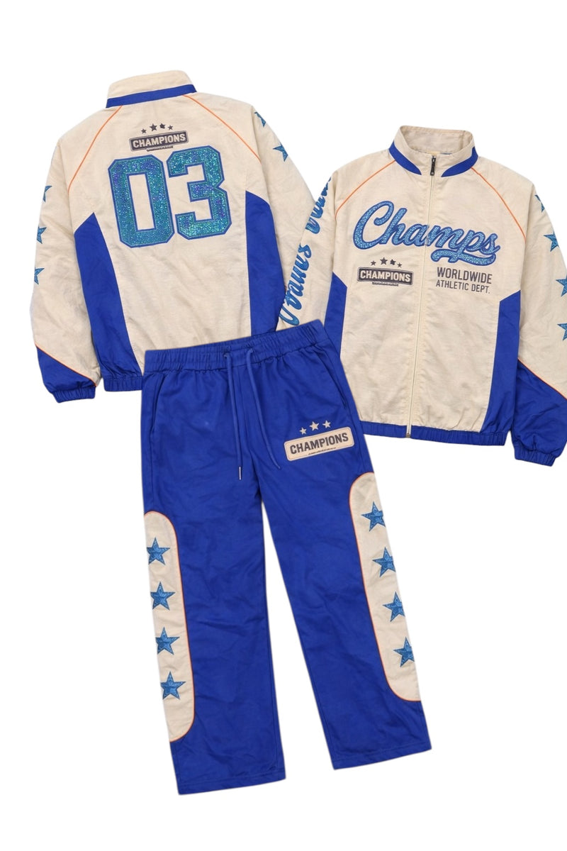 Copper Rivet Track Suit - Champs Nylon - Royal Blue - 535009 – Vengeance78