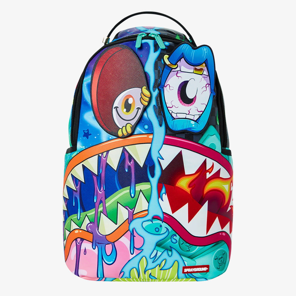 Sprayground Backpack - Crazy Shark Split DLXSV With Removable Eyes