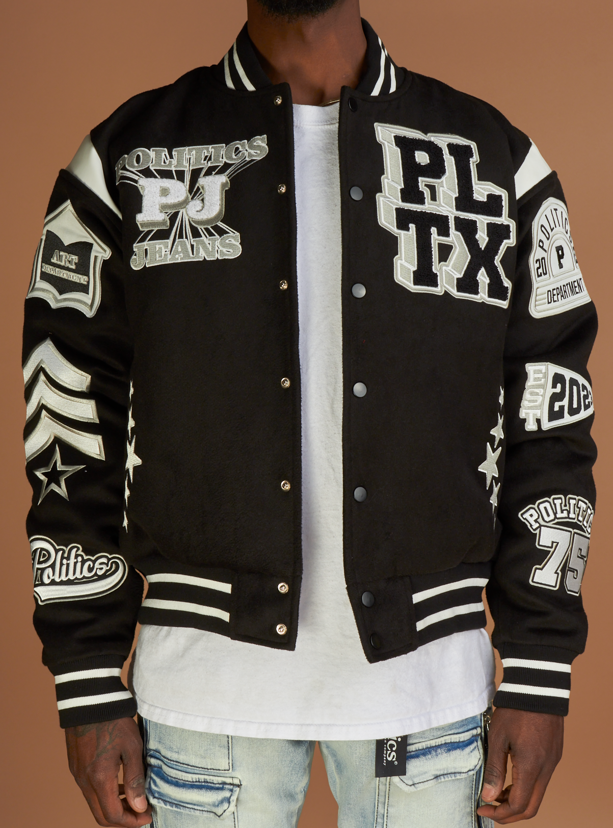 Politics Varsity Jacket - Magic - Black - 332 – Vengeance78