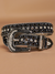Milano Belt - Stones And Studs - Shiny Black And Clear