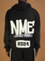 NME Hoodie - Ewing - Washed Black - 104