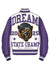 Roku Studio Jacket - Dream State Rhinestone Varsity - Eggshell And Purple - RK6481900