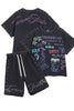 Forever Situated Short Set - Waffle - Black - Fsssag