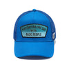 Cult Epic Shit Crystal Embroidered Mesh Trucker Hat in Turkish Blue