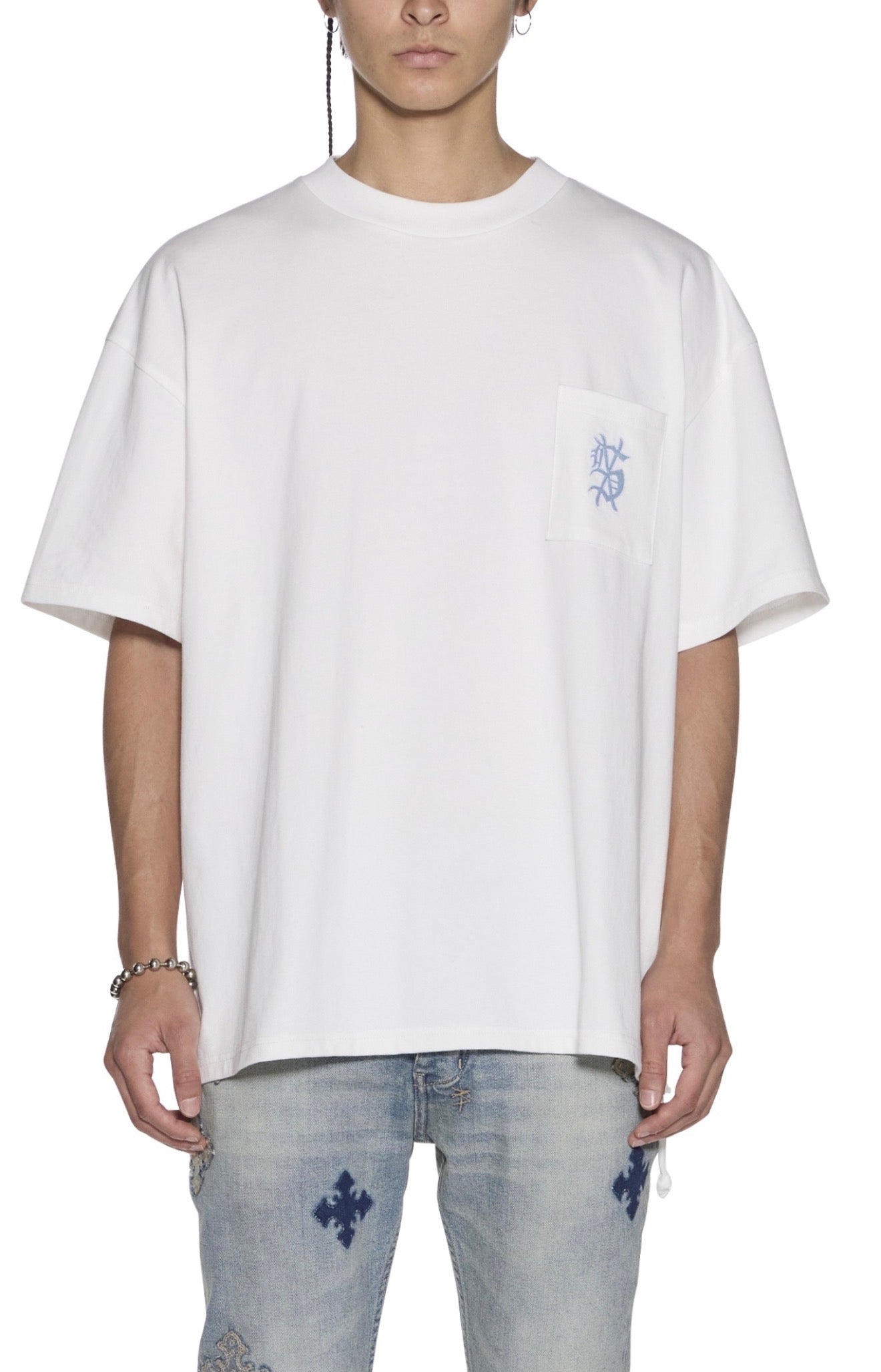 Ksubi T-Shirt - Effect Ekcess Pocket - White - MPF26TE001